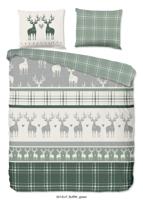 Good Morning Dekbedovertrek "rendieren" - Groen - (240x200/220 cm) - Katoen Flanel