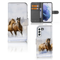 Samsung Galaxy S22 Telefoonhoesje met Pasjes Paarden