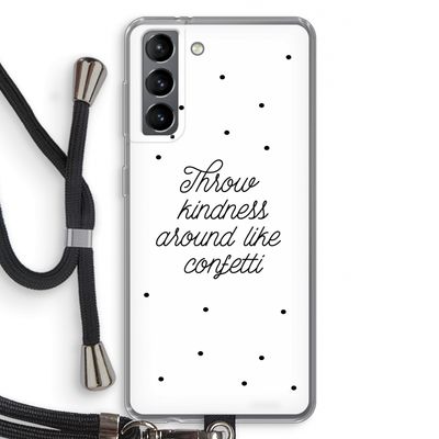 Confetti: Samsung Galaxy S21 Transparant Hoesje met koord