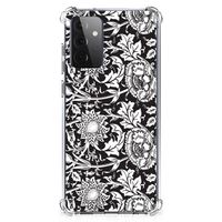 Samsung Galaxy A72 4G/5G Case Black Flowers - thumbnail