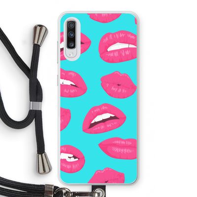 Bite my lip: Samsung Galaxy A70 Transparant Hoesje met koord