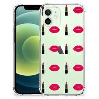iPhone 12 Mini Doorzichtige Silicone Hoesje Lipstick Kiss - thumbnail