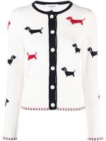 Thom Browne cardigan Hector en maille intarsia - Blanc - thumbnail