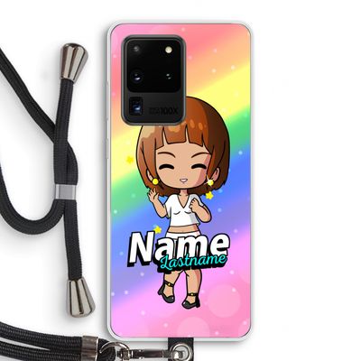 Chibi Maker vrouw: Samsung Galaxy S20 Ultra Transparant Hoesje met koord