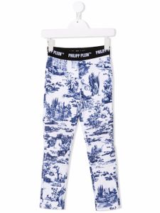 Philipp Plein Junior legging En PLEIN à imprimé graphique - Blanc