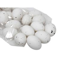 24x stuks decoratie eieren plastic - H6 cm - wit