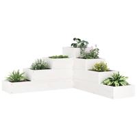 Plantenbak 4-laags 80,5x79x36 cm massief grenenhout wit Plantenbak 4-laags 80,5x79x36 cm massief grenenhout wit