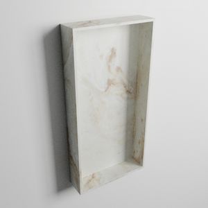 MONDIAZ EASY Nis 59,5x29,5cm in solid surface kleur Frappe. 1 vak  geschikt voor in- of opbouw