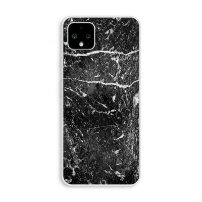 Zwart marmer: Pixel 4 XL Transparant Hoesje