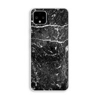 Zwart marmer: Pixel 4 XL Transparant Hoesje
