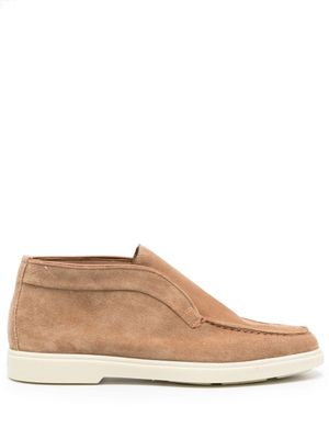 Santoni mocassins en daim - Marron