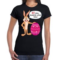 Paas t-shirt Ei will always love you zwart voor dames