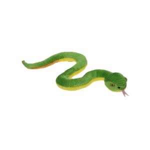 Cornelissen Pluche groefkopadder slang knuffeldier - groen - 42 cm - met kraalogen