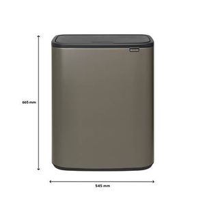 Brabantia Bo Touch Bin Afvalemmer 2 x 30 L - Platinum