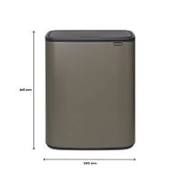 Brabantia Bo Touch Bin Afvalemmer 2 x 30 L - Platinum - thumbnail