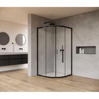 Marenza Casus Douchecabine - 90x90x200cm - kwartrond - helder glas - profiel - mat zwart SAO2142-MB90x90