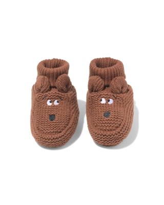 051 Newborn Sloffen Gebreid Hond Bruin (bruin)