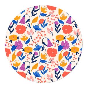 Muurcirkel Colorful Flowers Zelfklevend Behang 50 Geen