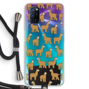 Alpacas: Oppo A52 Transparant Hoesje met koord