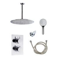 Regendouche set SaniClear Shine | Inbouw | Thermostaatkraan | 2-weg | Rond | Chroom