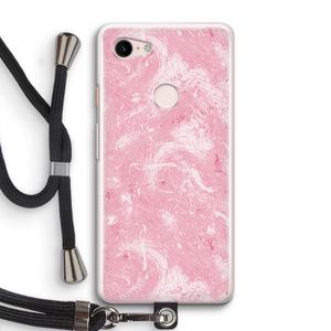 Abstract Painting Pink: Pixel 3 Transparant Hoesje met koord