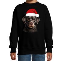 Kersttrui / sweater honden - kinderen - Labrador Retriever - zwart - kerstmuts - Kerstmis