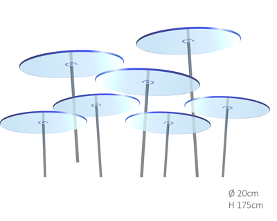 7 stuks! Zonnevangers Blauw groot 175x20 cm Cazador Del Sol - Cazador del sol
