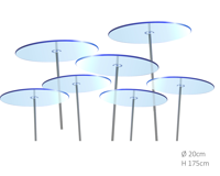 7 stuks! Zonnevangers Blauw groot 175x20 cm Cazador Del Sol - Cazador del sol