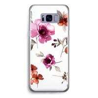 Geschilderde bloemen: Samsung Galaxy S8 Transparant Hoesje