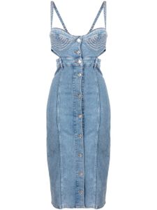 MOSCHINO JEANS robe bustier en jean à découpes - Noir