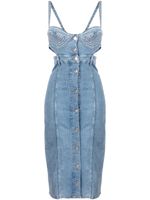 MOSCHINO JEANS robe bustier en jean à découpes - Noir - thumbnail