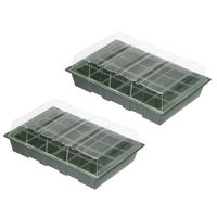 Set van 4x stuks kweekbakjes/kweekkasten met deksel 10 x 35 x 23 cm