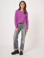 Basic trui met boothals van cashmere wolmix