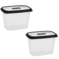 8x Voorraadbakjes/bewaarbakjes met rubberen rand 600 ml