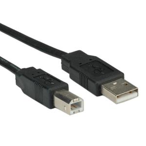 ROLINE Notebook-USB 2.0 plattekabel, type A-B, zwart, 1,8 m