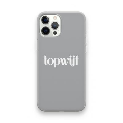 Topwijf Grijs Wit: iPhone 12 Pro Transparant Hoesje