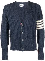 Thom Browne cardigan Twist en maille torsadée - Bleu