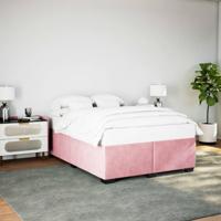 Bedframe fluweel roze 140x200 cm