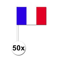 50 Franse zwaaivlaggetjes 12 x 24 cm - thumbnail