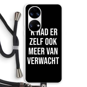 Meer verwacht - Zwart: Huawei P50 Transparant Hoesje met koord