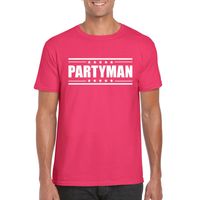 Partyman t-shirt fuscia roze heren