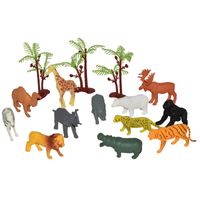 15x Plastic speelgoed wilde mini dieren in emmertje - thumbnail
