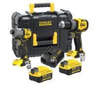 Stanley COMBI KIT: V20 18V Brushless Schroef-/klopboormachine + 18V Brushless Slagschroevendraaier - SFMCK211M2T-QW