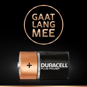 Duracell Plus Power alkaline D-batterijen, verpakking van 4