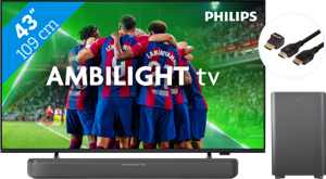 Philips 43PUS8309 - Ambilight (2024) + Soundbar + Hdmi kabel