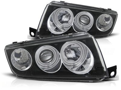 Tuning-Tec Koplampen dual halo rims SKODA FABIA I 12 99-08 ANGEL EYES ZWART Tuning-Tec Koplampen dual halo rims SKODA FABIA I 12 99-08 ANGEL EYES ZWART