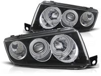 Tuning-Tec Koplampen dual halo rims SKODA FABIA I 12 99-08 ANGEL EYES ZWART - thumbnail