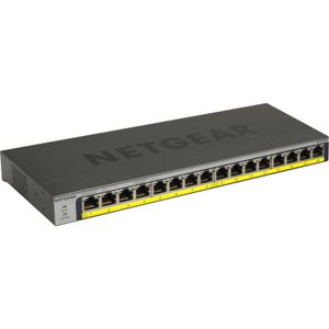 NETGEAR GS116PP Unmanaged Gigabit Ethernet (10/100/1000) Power over Ethernet (PoE) Zwart