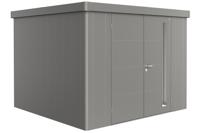 Biohort Metalen tuinhuis Neo - Dubbele deur - Kwartsgrijs - 3C (292x292 cm)- Plat dak- Metaal- Biohort