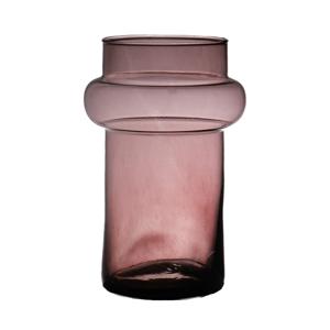 Bloemenvaas Luna - transparant mauve - eco glas - D16 x H25 cm - cilinder vaas